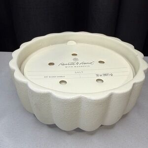 Hearth & Hand Scalloped Ceramic Cream 5-Wick Candle Bowl - Salt! 32 oz. - NWT